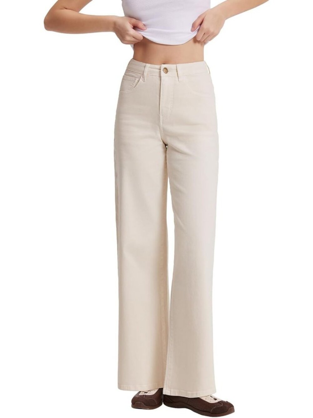 High Waisted Wide Leg Jeans | Stretchy Baggy Denim Pants for Comfort & Style